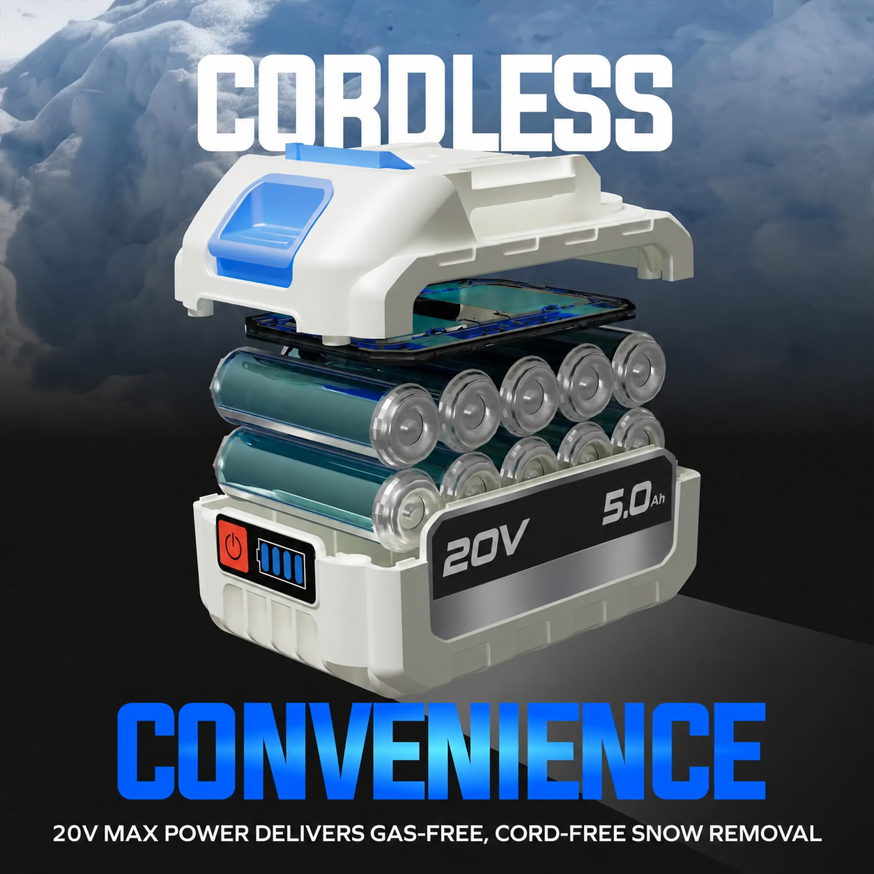 ❄️ Winter Clearance — 20V Cordless Snow Shovel Kit with Battery & Charger ⚡