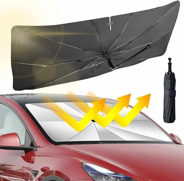 🥳2026 HOT SALE🥳💞50K+ SOLD!☂️🔄 50% OFF! Car Windshield Sun Shade Umbrella – 360° bendable handle, no scratches. Blocks UV & heat. Folds small. 🚗✨