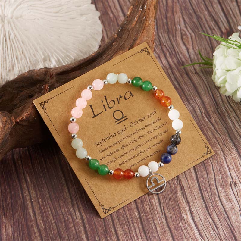 Bracelets with twelve zodiac sign stones