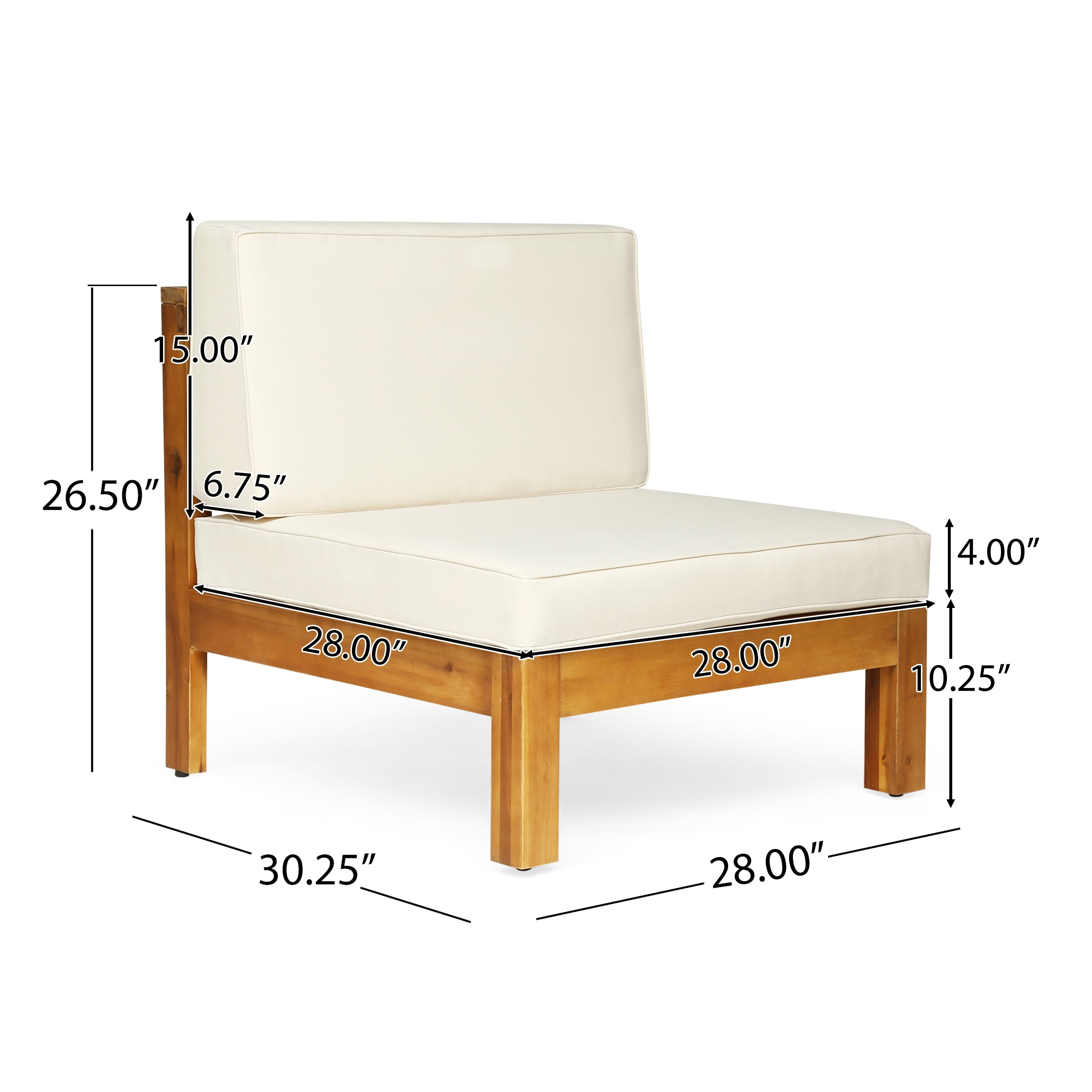 Brava Acacia Wood Outdoor Sectional Sofa by Christopher Knight Home