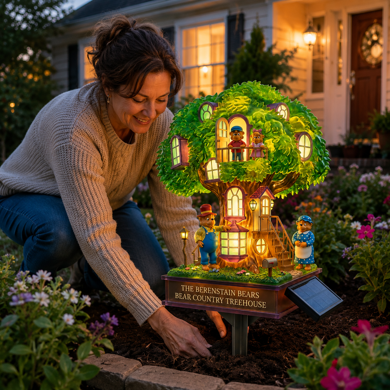 The Berenstain Bears Bear Country Treehouse Solar Garden Night Light