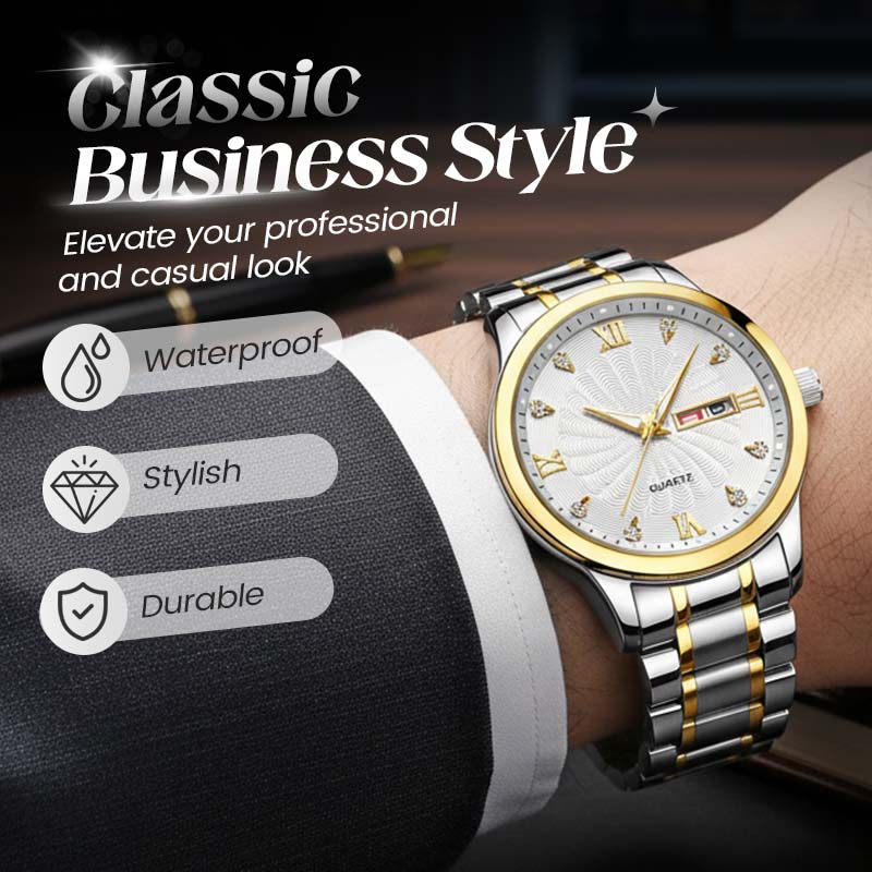 🔥Men's Two-Tone Waterproof Luminous Watch