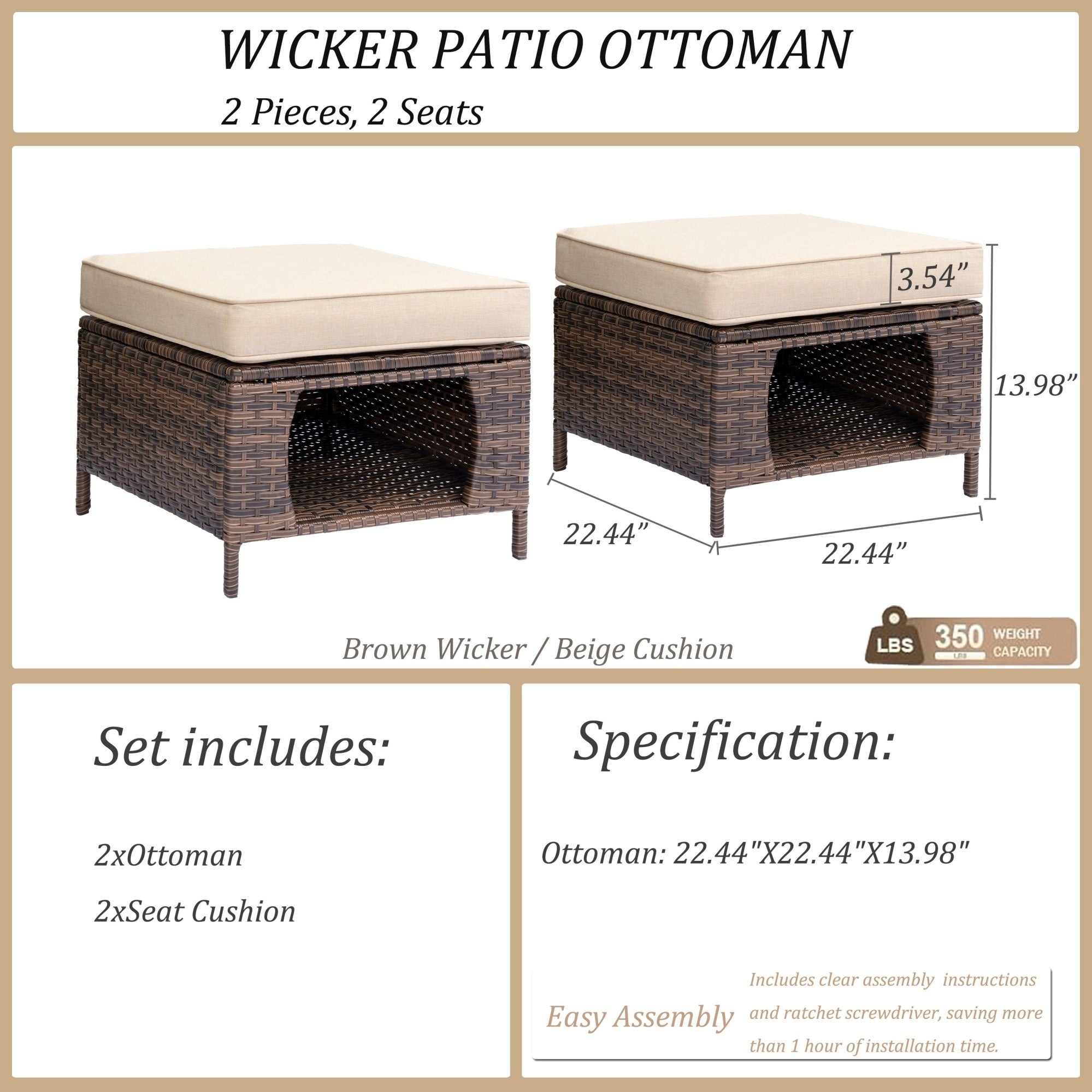 Outdoor Patio Furniture Set-Wicker Patio Conversation Swivel Chair Set