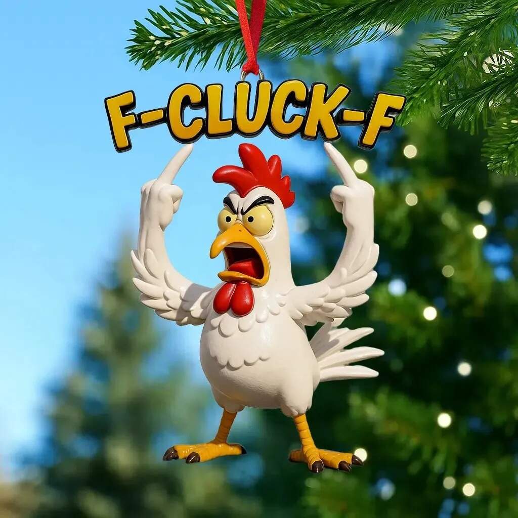 Funny Angry Chicken Christmas Ornaments