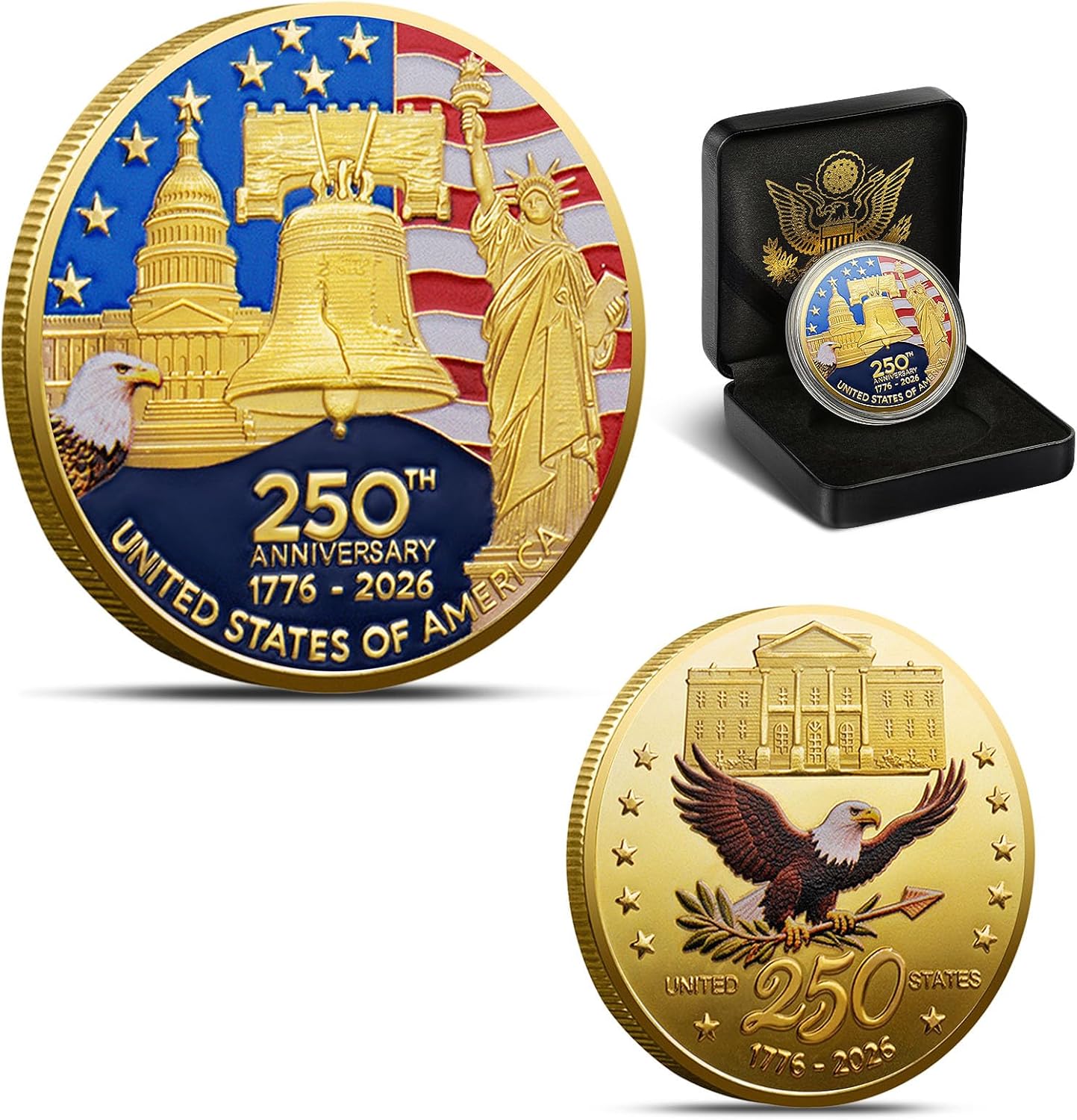 250th Anniversary U.S. Army Commemorative Coin Double-Sided High Relief Design 1775-2025 Military Collector Coin Veteran Gift Patriotic Metal Challenge Coin (Army)
