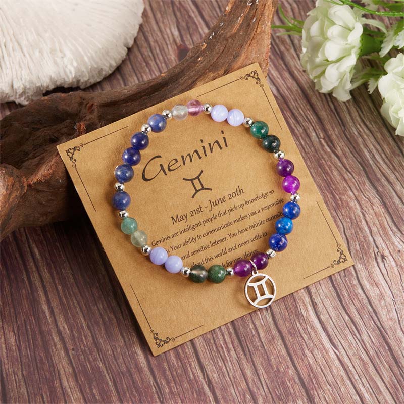 Bracelets with twelve zodiac sign stones