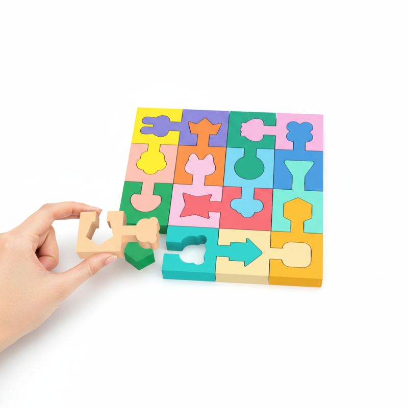 Wooden Geometric Shape Matching Puzzle for Toddlers