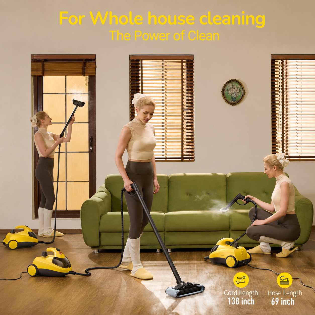 🔥72 Oz High-Pressure Steam Cleaner & Mop – Powerful Deep Cleaner for Home, Floors & Car Interiors