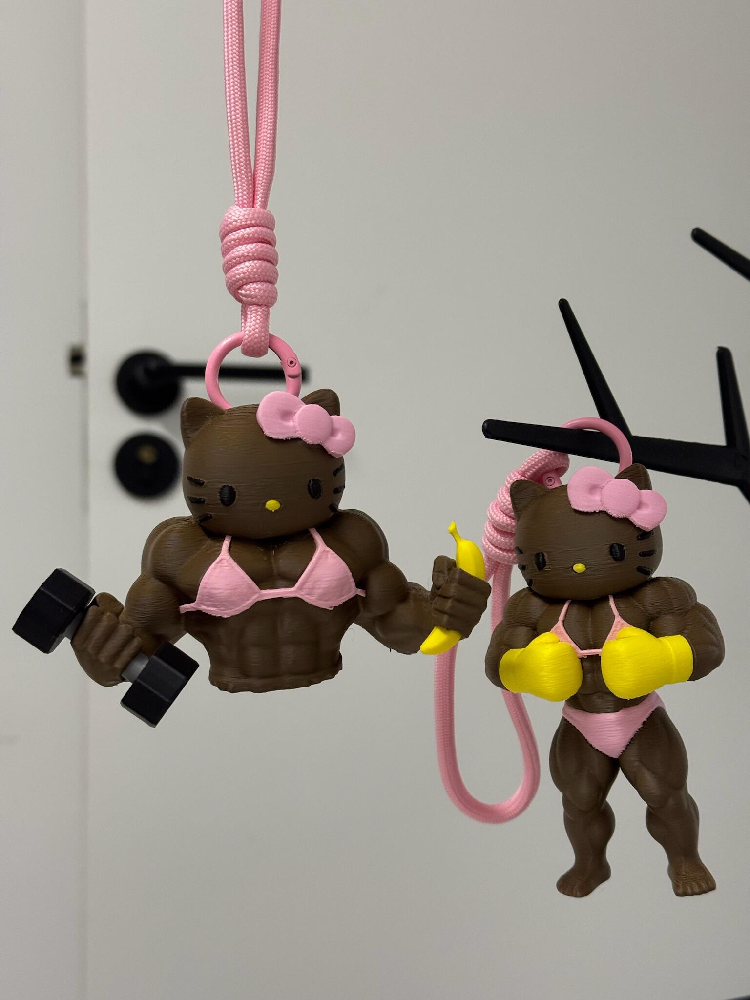 Hellokitty Muscle Fitness 3D Printed Bag Charm