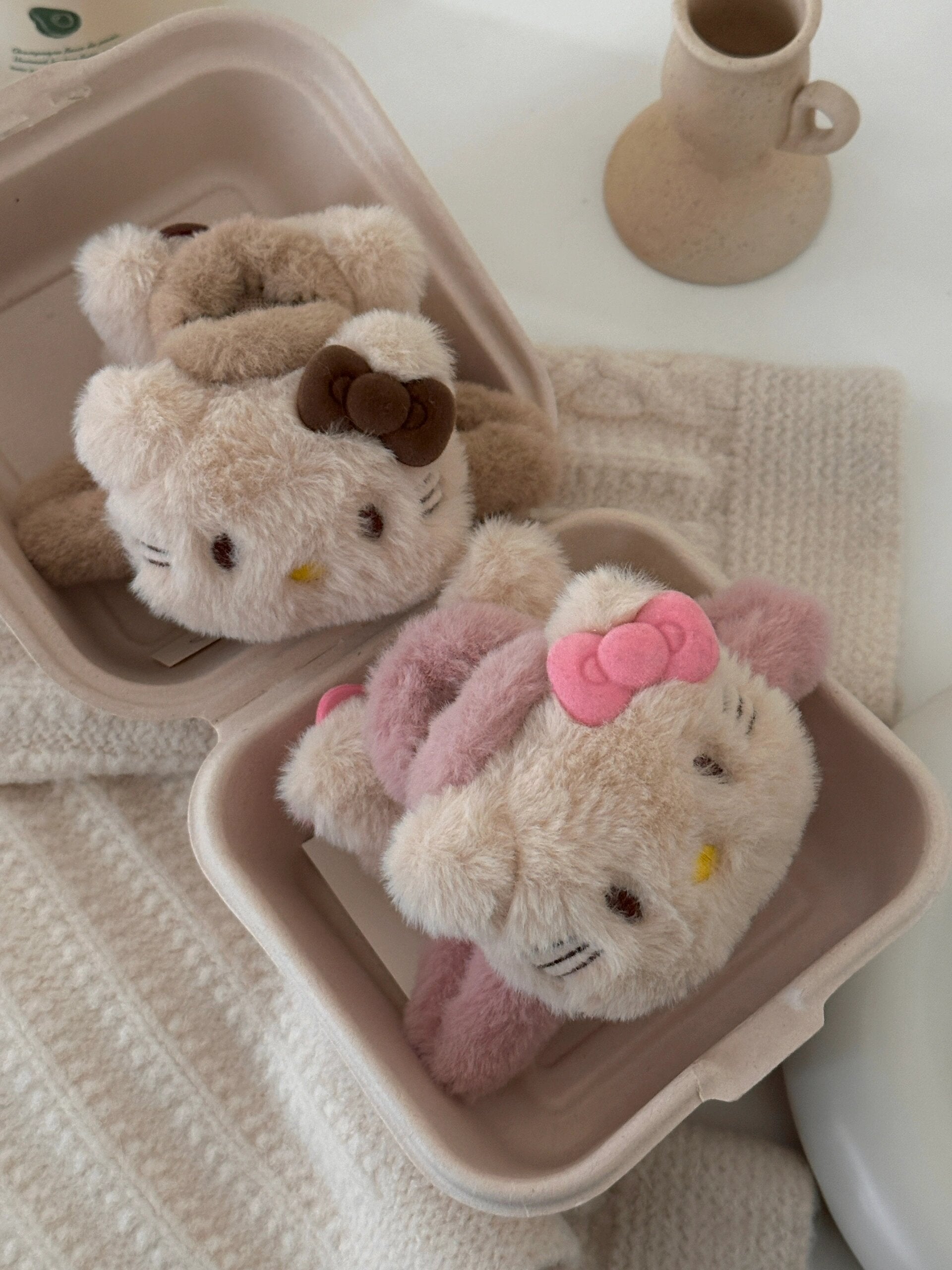 Hellokitty Plush Claw Clip for Thick Hair 2 Pcs
