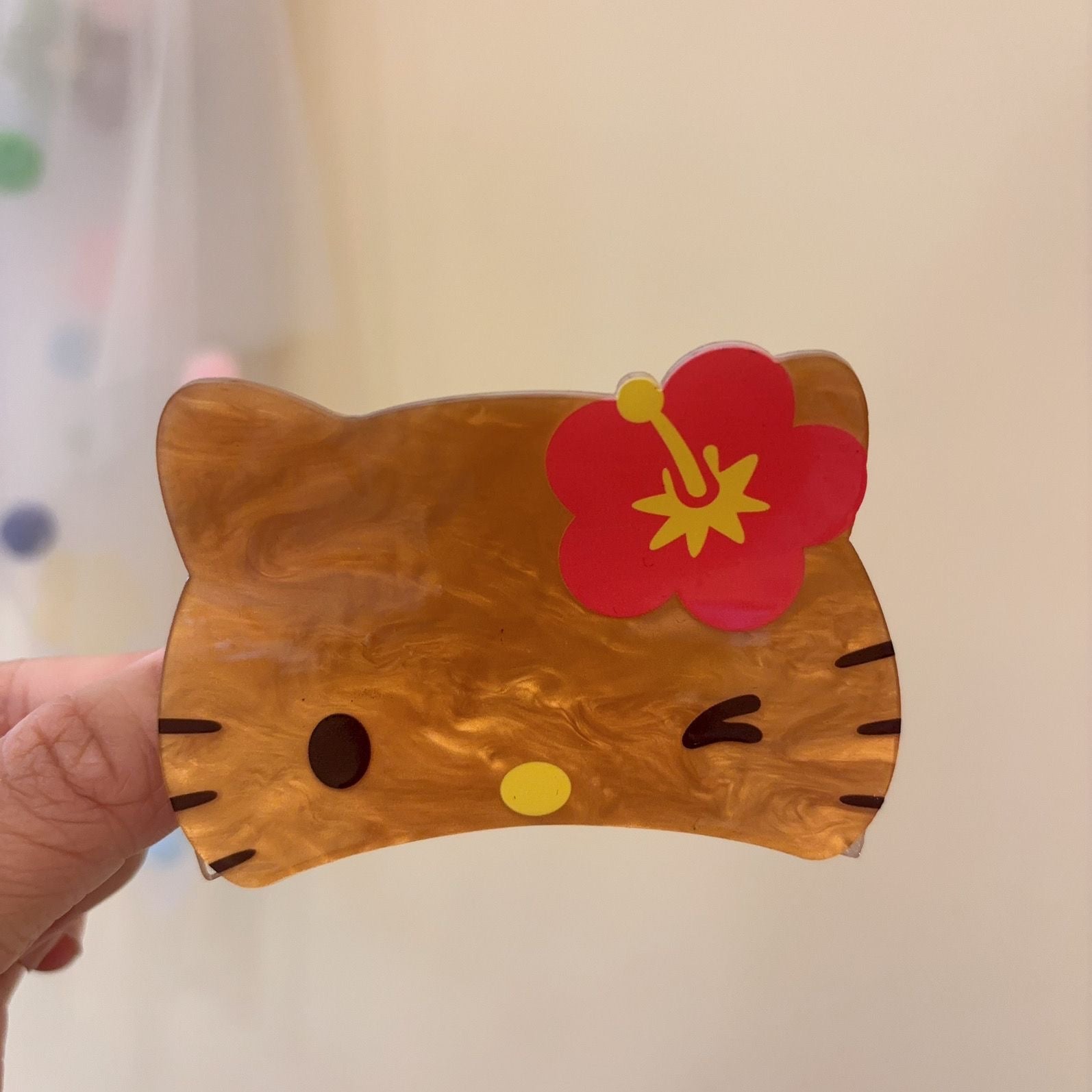 Tan Hellokitty Hair Clip Hair Accessories