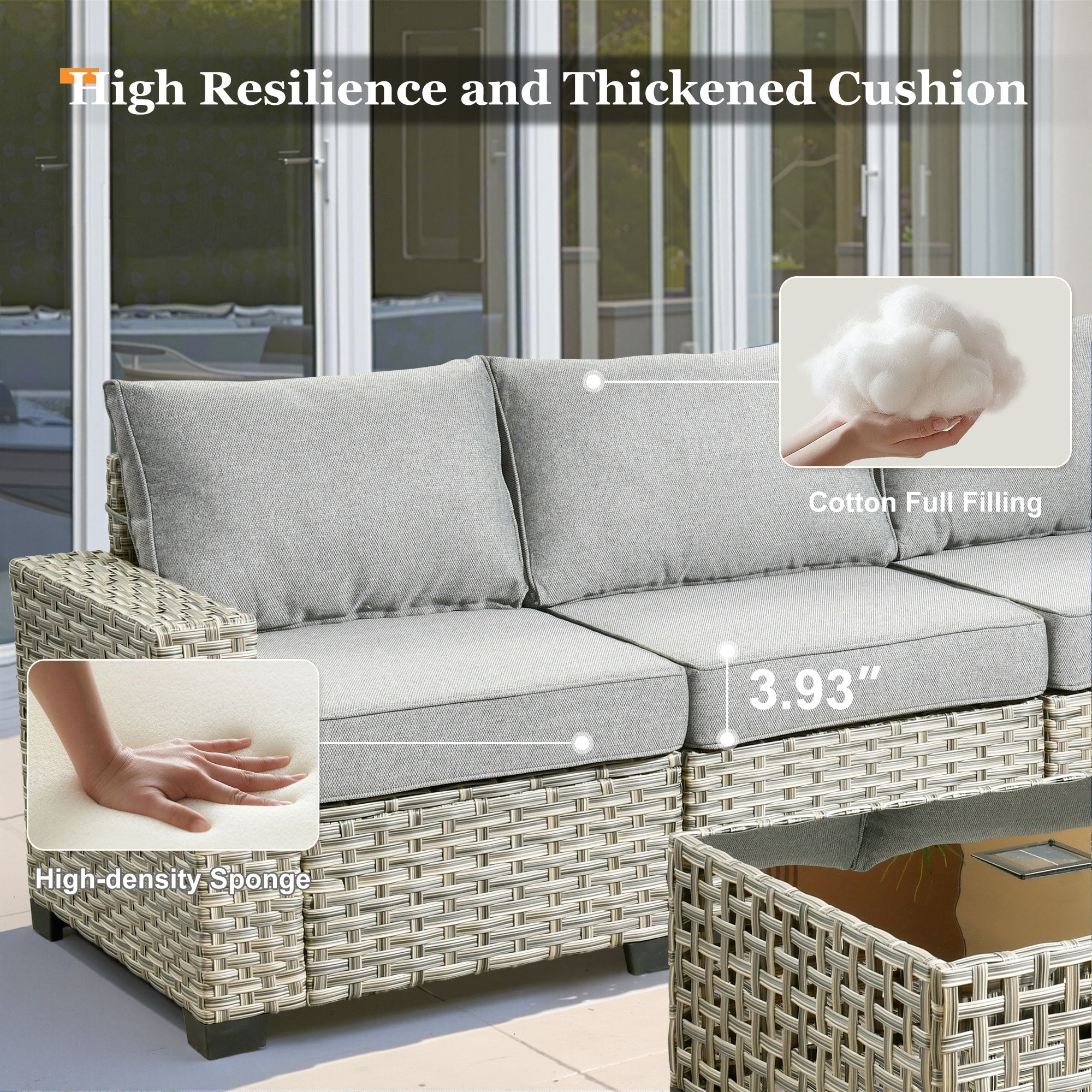 XIZZI 9-piece Outdoor Wicker Patio Furniture Set with Swivel Chairs